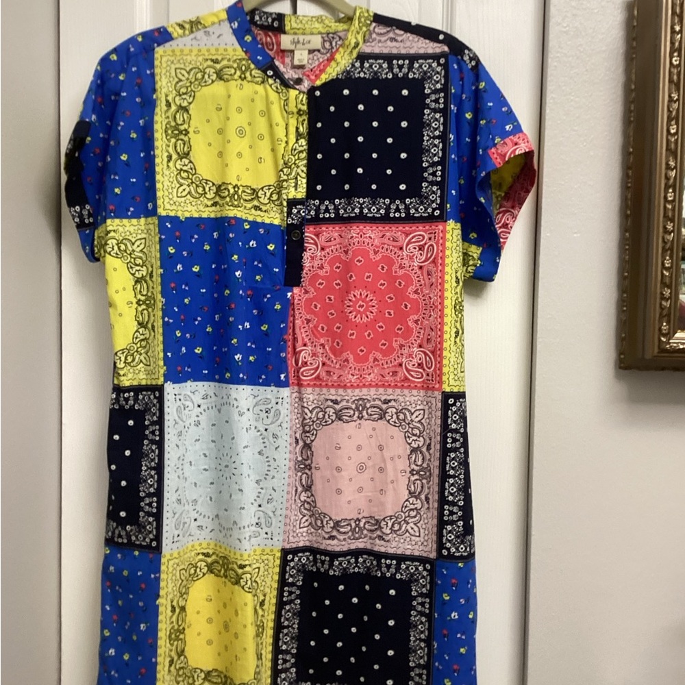 Style & Co. Multicolor Bandana Print Dress,